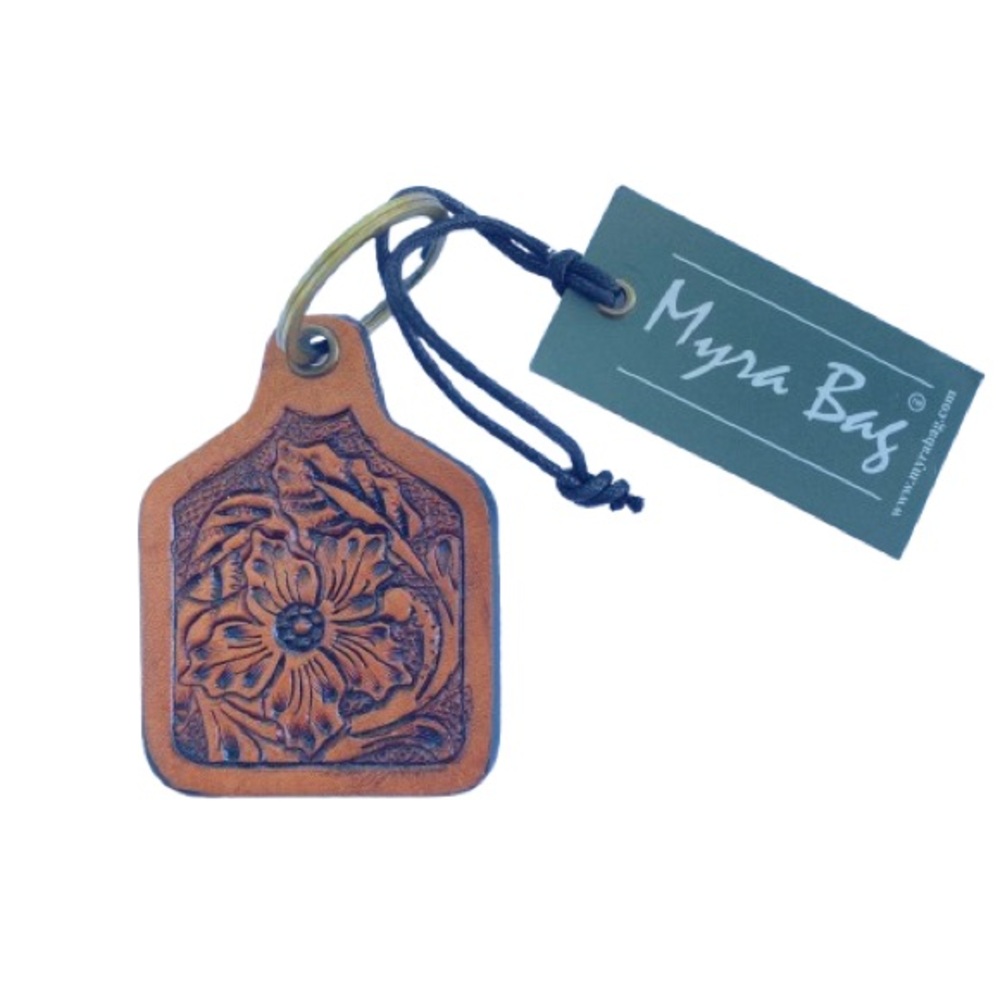Myra Bag Women's Classic Western Hand Tooled Key Fob Purse Charm Western NWT